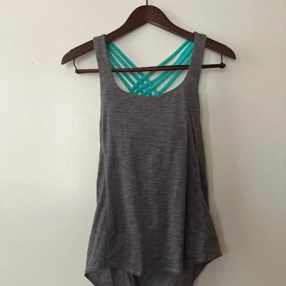 Lululemon Free To Be Wild Grey & Aqua Tank - Picture 8 of 8